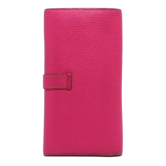 HERMES Bearn Souffle - Rose Shocking Chevre square K Long Wallet 611-072625 - Picture 2 of 11